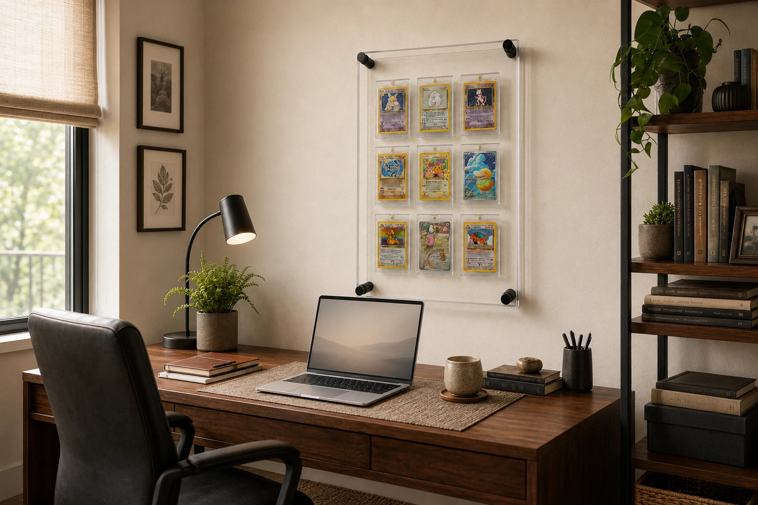 Real MACHASE WALL/09 acrylic wall display installed in a home office